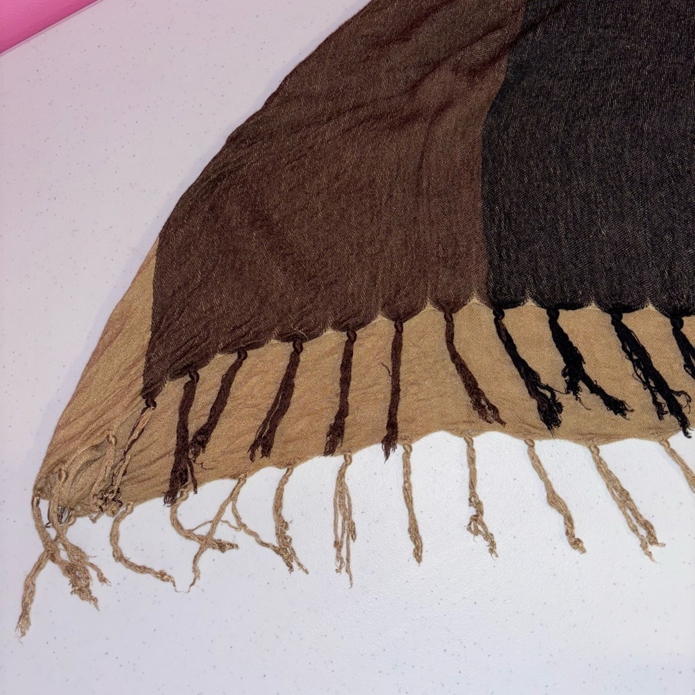 Tri-Color Fringed Shawl - Picture 8 of 14